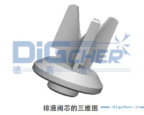 排(pái)液閥芯的三維示意圖