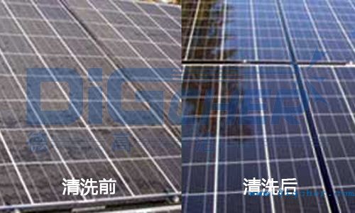 太陽能電池板清洗前後對比